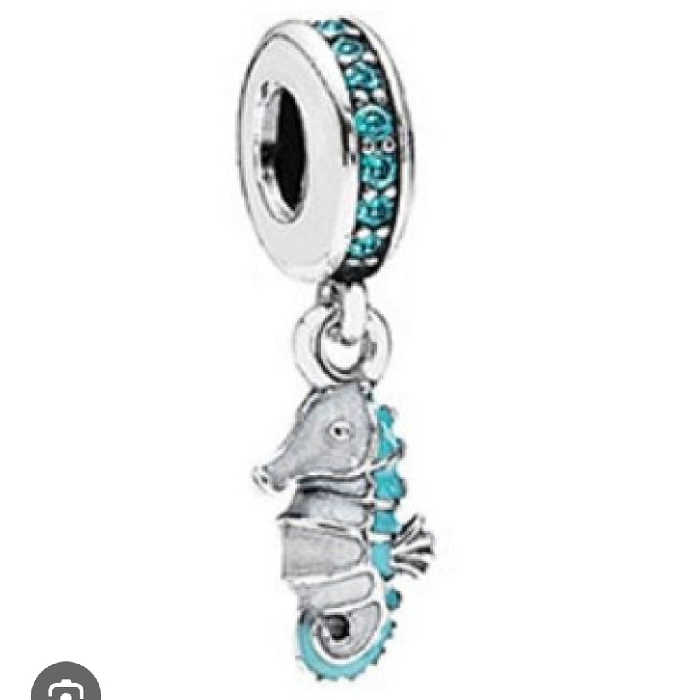 Pandora Silver Bracelet with Turquoise Seahorse Charm